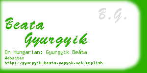 beata gyurgyik business card