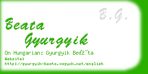 beata gyurgyik business card